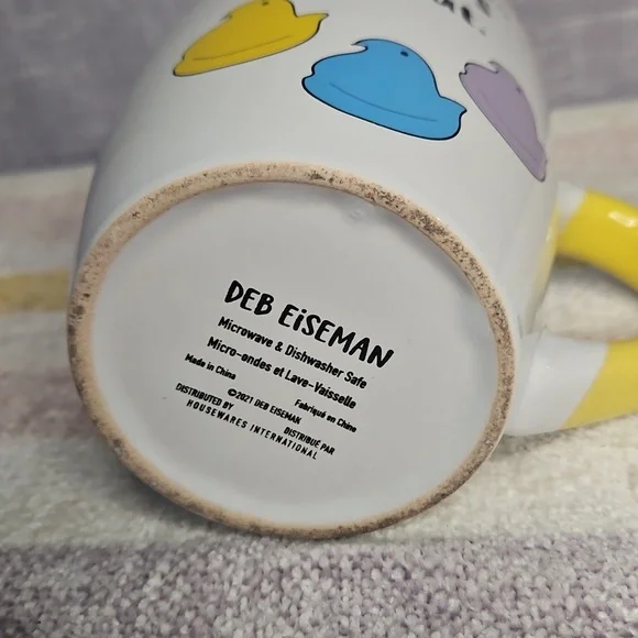 Yellow and White Spring Mug with Peeps Design - Picture 6 of 9